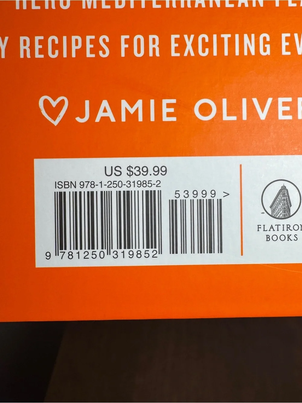 Jamie Oliver 5 Ingredients Mediterranean Cookbook - Orange Cover